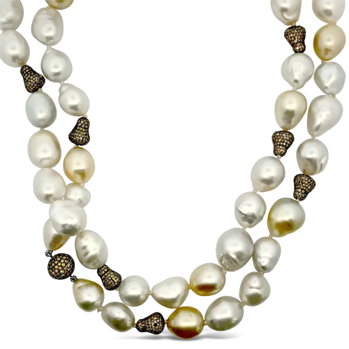 Baroque South Sea Pearl & Diamond Necklace