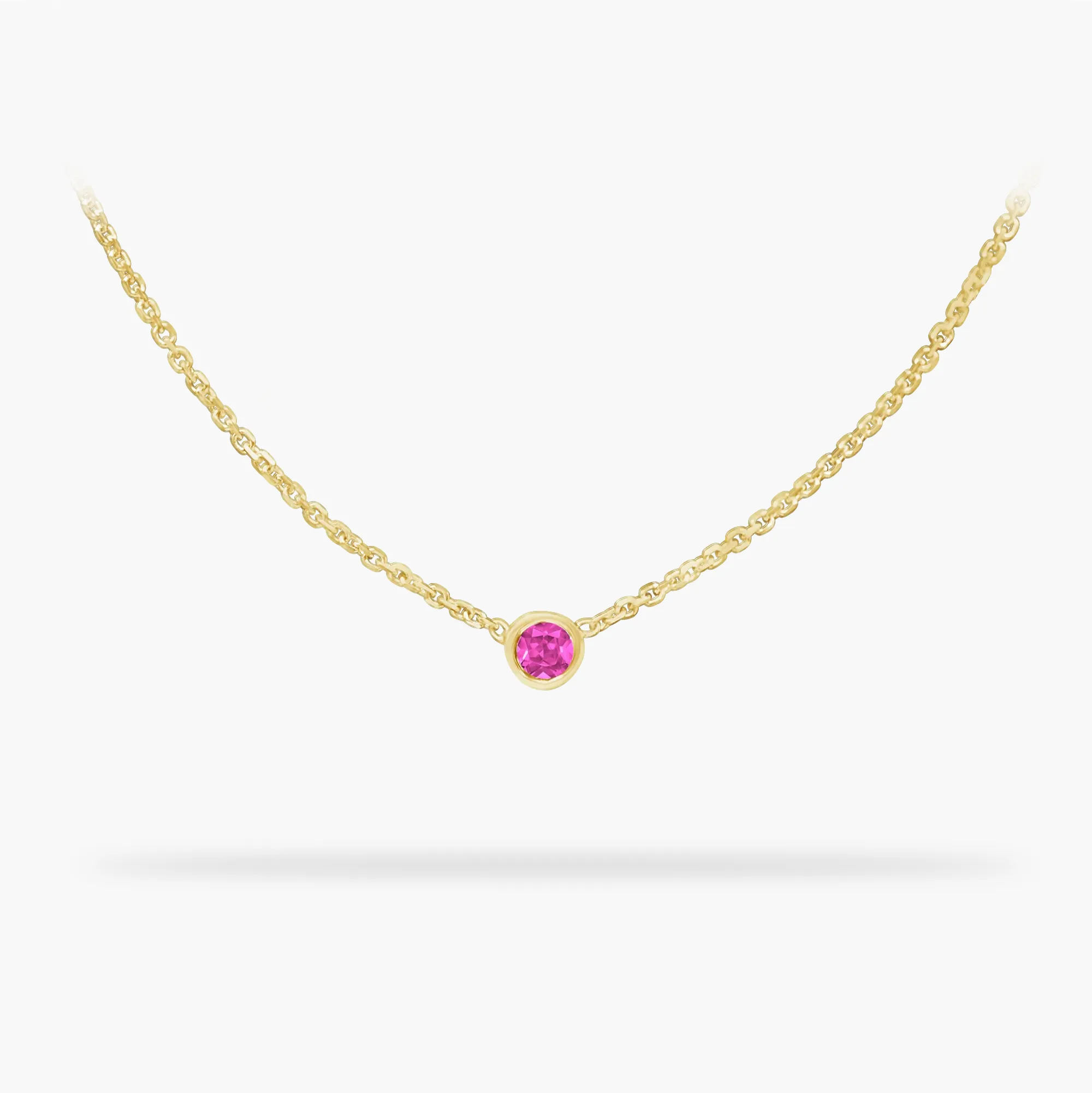 Birthday Necklace October - Tourmaline 14k gold necklace