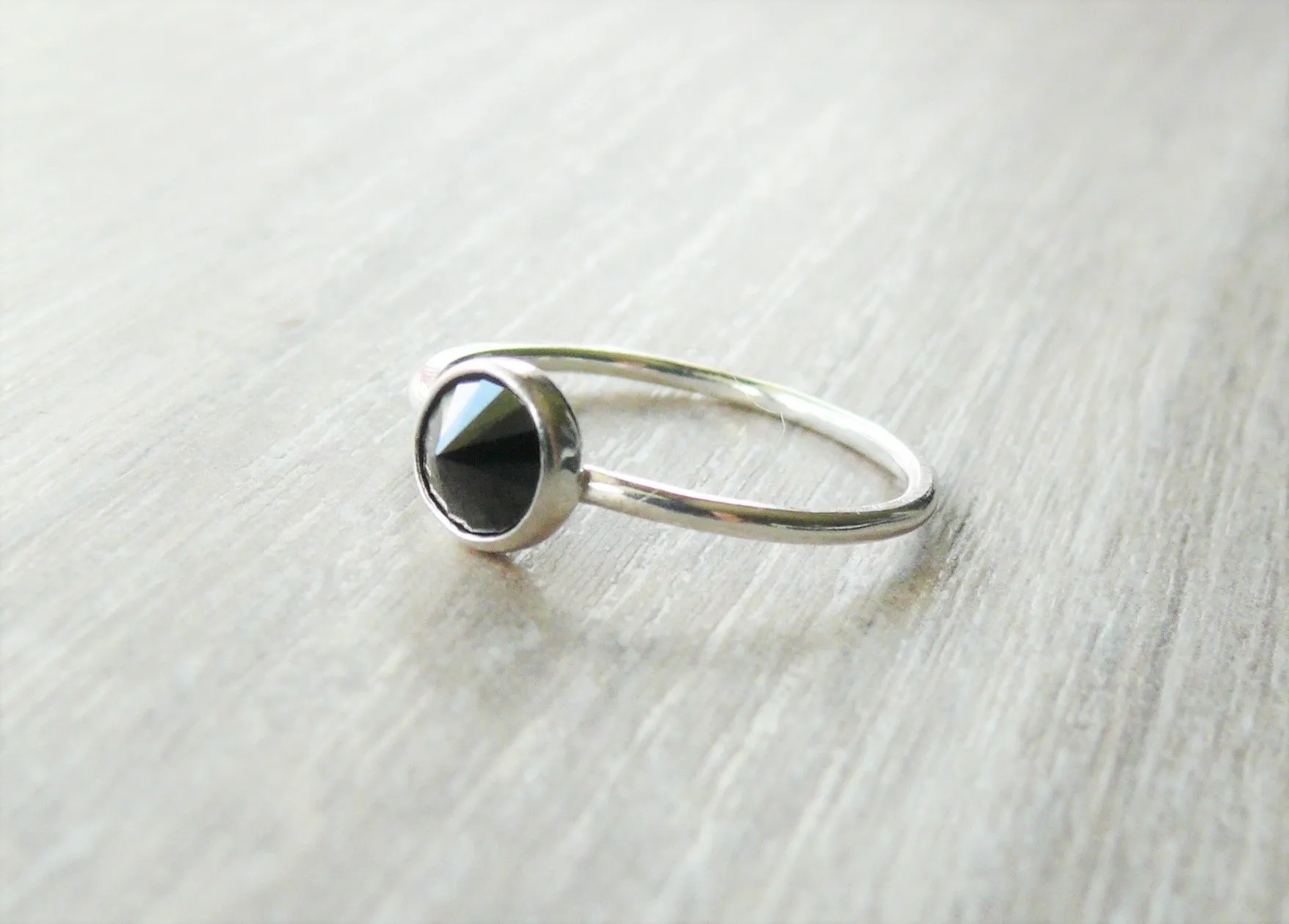 Black CZ Stacking Ring