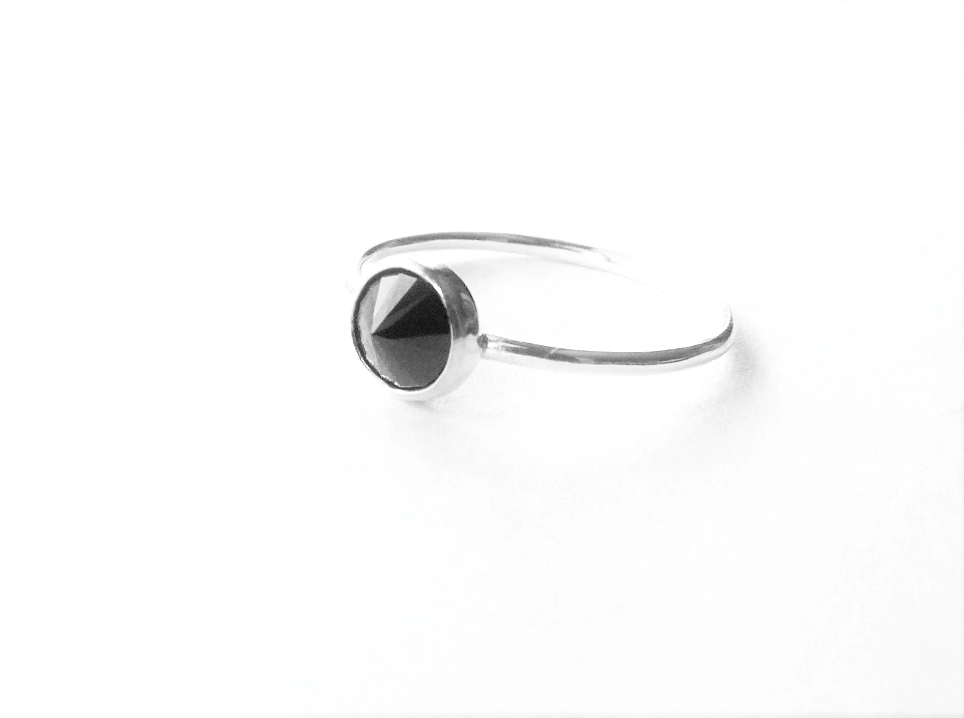 Black CZ Stacking Ring