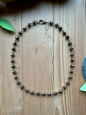 Brown Sparkle Short Necklace