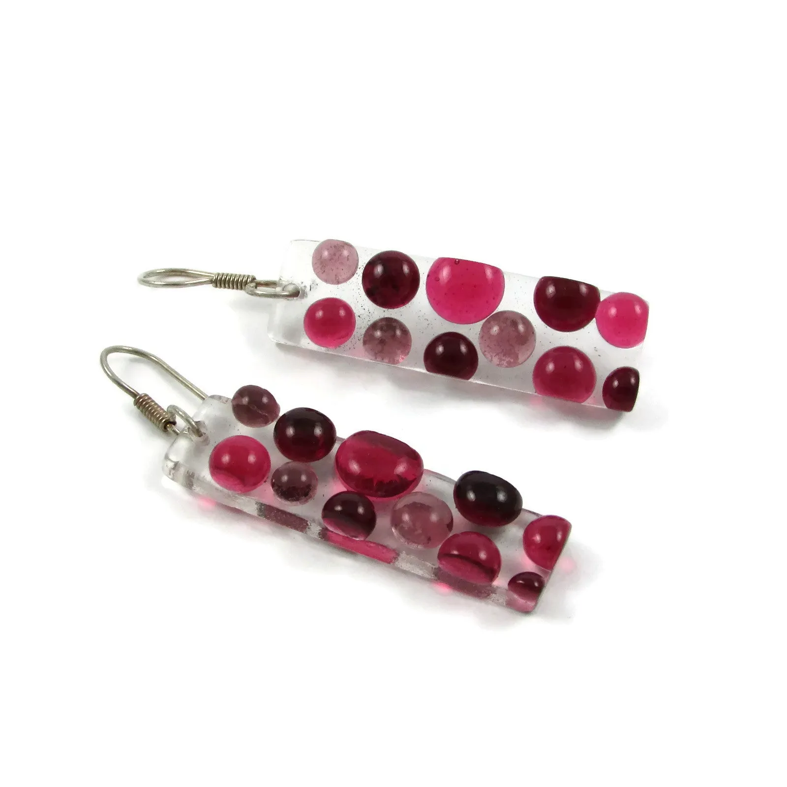 Bubbles Glass Earrings - Cherry