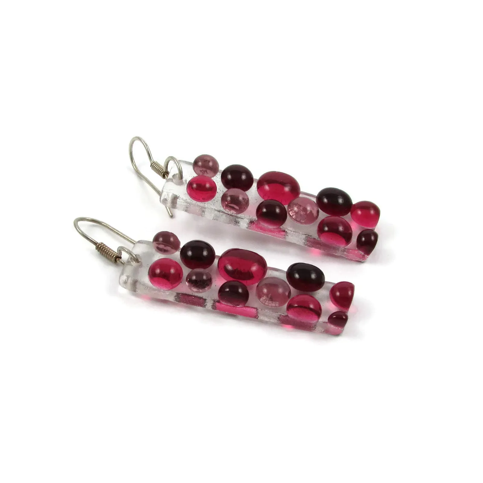 Bubbles Glass Earrings - Cherry