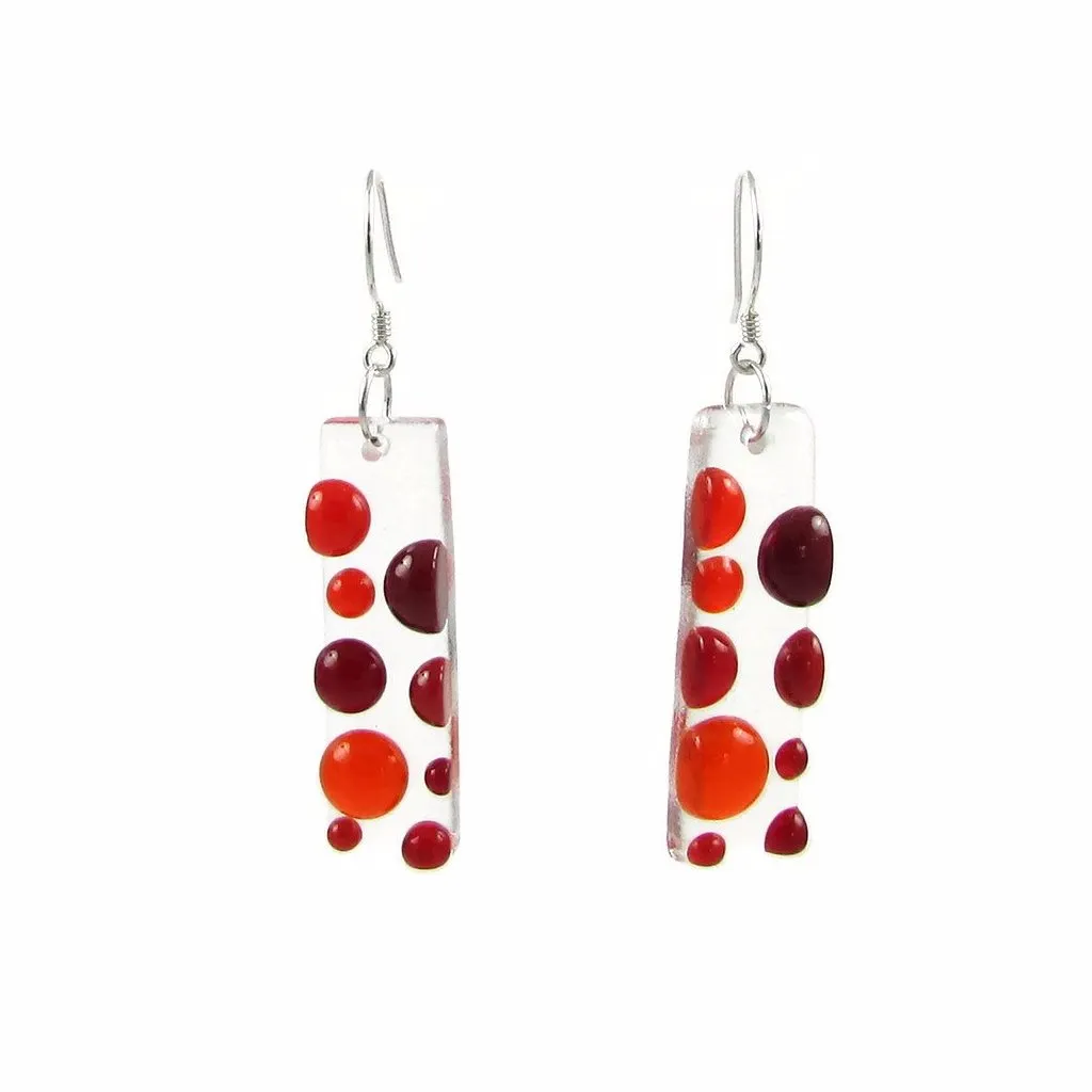 Bubbles Glass Earrings - Cherry