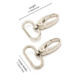 By Annie - 1" Swivel Snap Hook - Set of Two - Nickel