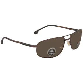 Carrera Rectangular Brown Bronze Polarized Men's Sunglasses