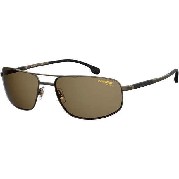 Carrera Rectangular Brown Bronze Polarized Men's Sunglasses