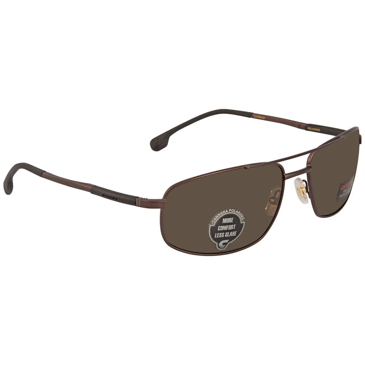 Carrera Rectangular Brown Bronze Polarized Men's Sunglasses