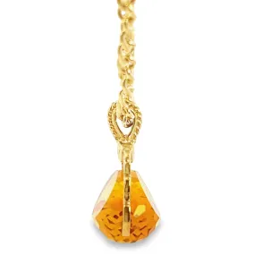 Cherish Love: Vintage 9ct Yellow Gold Citrine Spinner Pendant & Chain