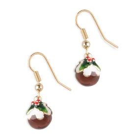 Christmas pudding Drop Earrings