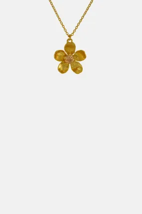 Citrine Buttercup Necklace Gold