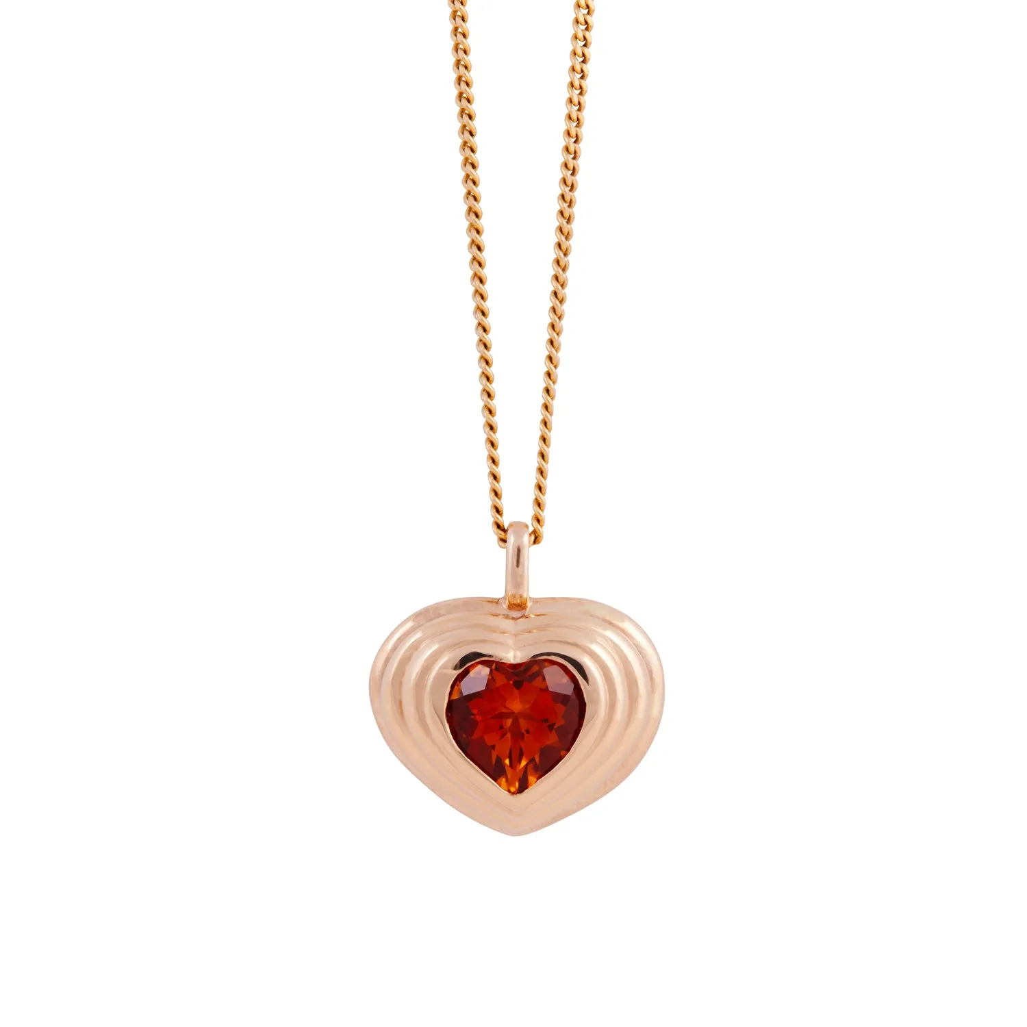 CITRINE HEART LOCKET