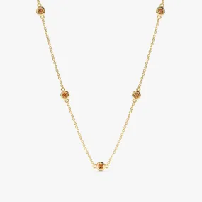 Citrine Station Necklace, Gwen