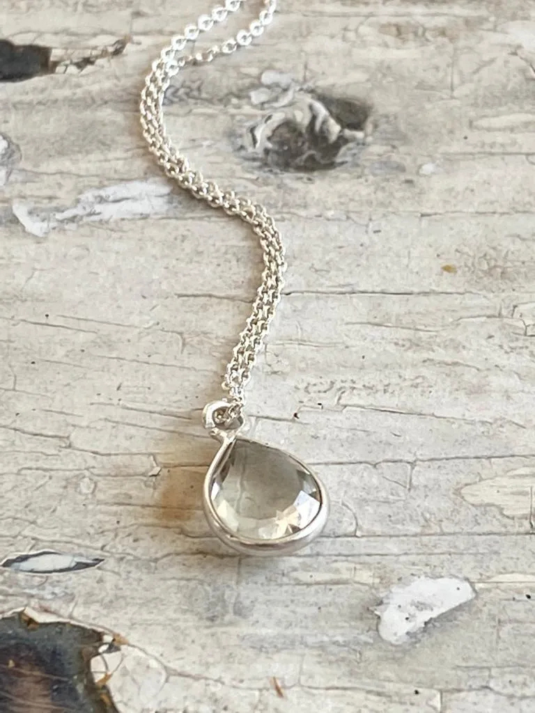 citrine  | stone pendant necklace | 925 silver