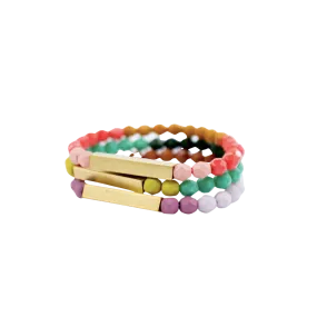 Colorful Bead   Brass Bracelet