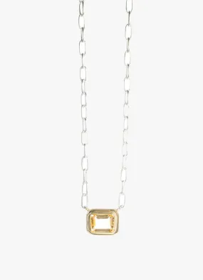 COVET HANDMADE - CLEO CITRINE NECKLACE SILVER