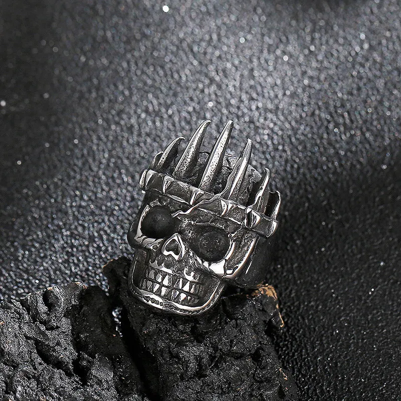 Creative Titanium Steel Skull Ring for Men - Rock Style Bracelet Jewelry from AliExpress