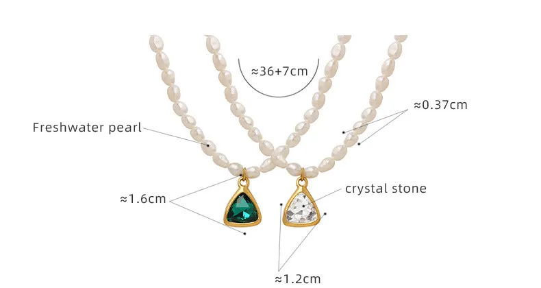 Crystal Triangle Pendant Necklace