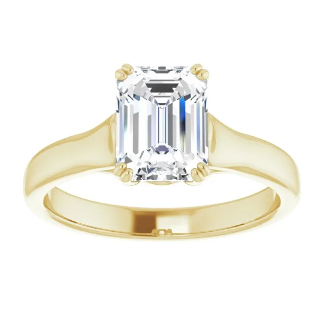 Cubic Zirconia Engagement Ring- The Alissa (Customizable Radiant Cut Solitaire with Under-trellis Design)