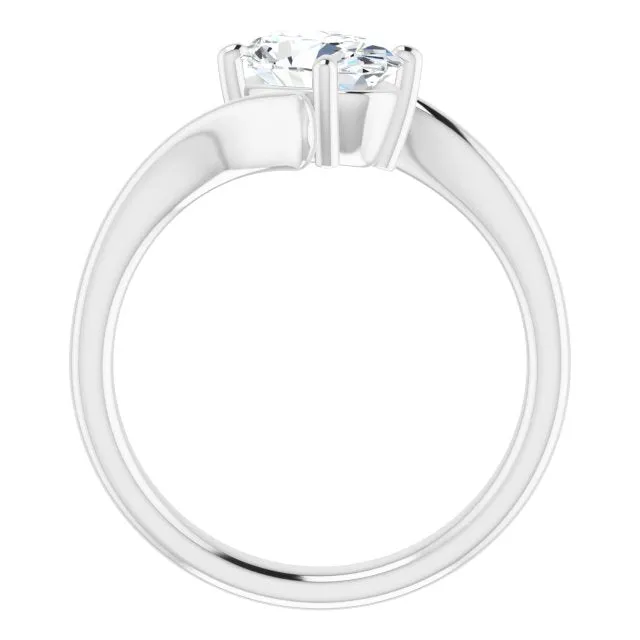 Cubic Zirconia Engagement Ring- The Alva (Customizable Oval Cut Solitaire with Thin, Bypass-style Band)