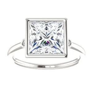 Cubic Zirconia Engagement Ring- The Analise (Customizable Princess Cut)