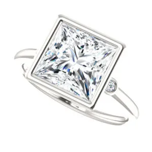 Cubic Zirconia Engagement Ring- The Analise (Customizable Princess Cut)