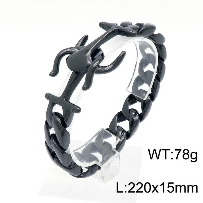 Customizable Titanium Steel Anchor Bracelet for Men - Punk Style Accessories