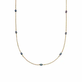 Daisy London Black Seed Pearl Chain Necklace, Gold