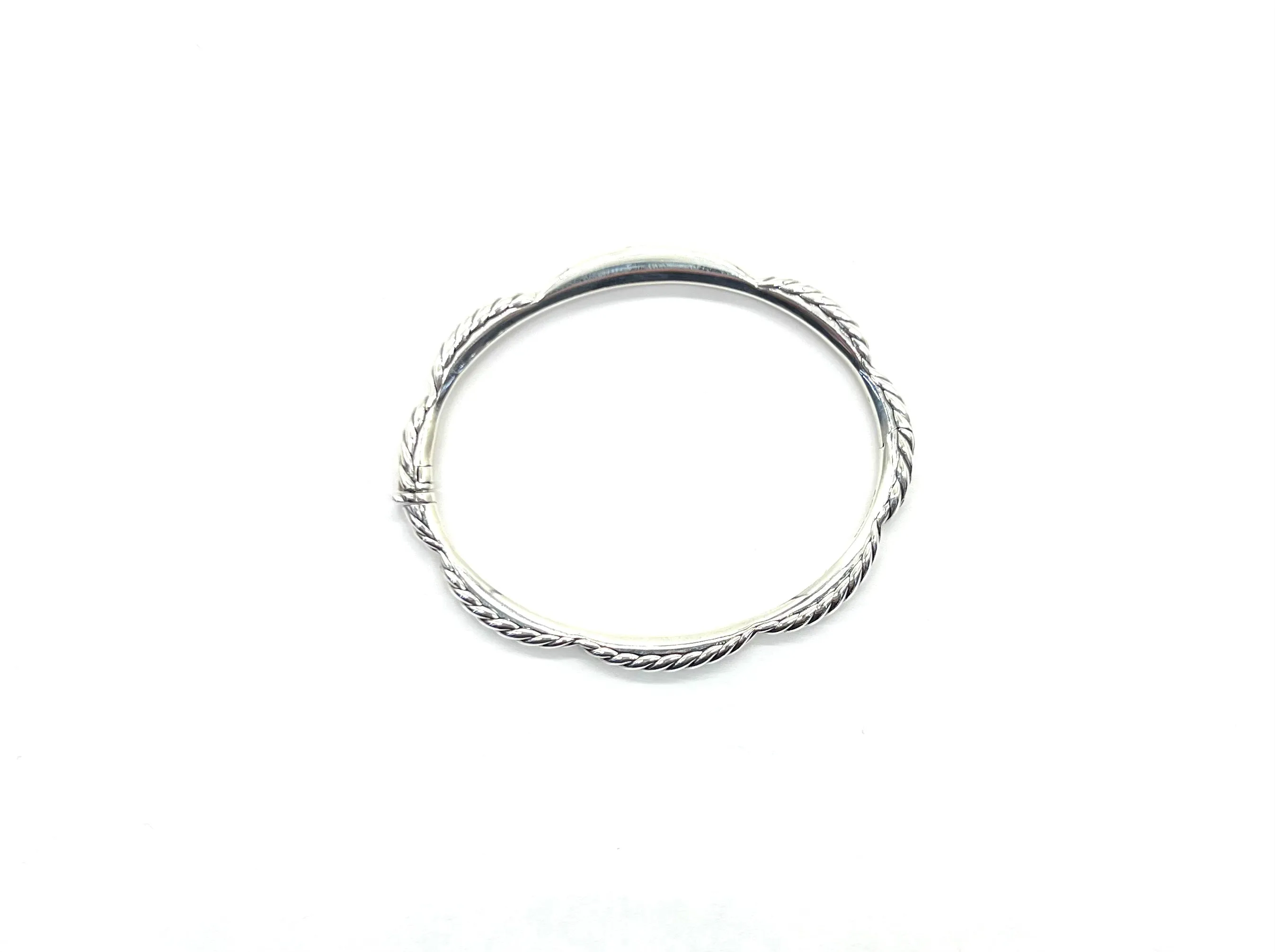 David Yurman Sterling Diamond Scalloped Bangle