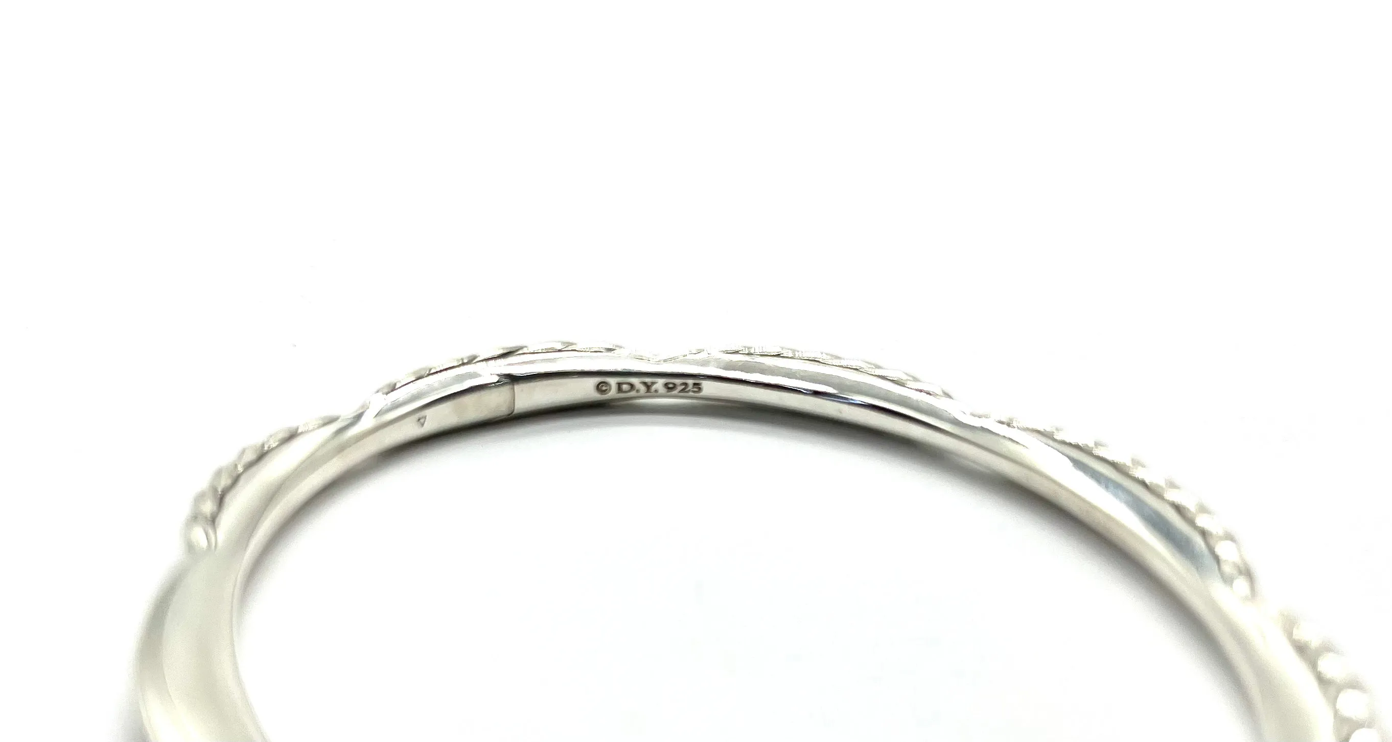 David Yurman Sterling Diamond Scalloped Bangle