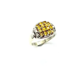 Diamond and Citrine Ring