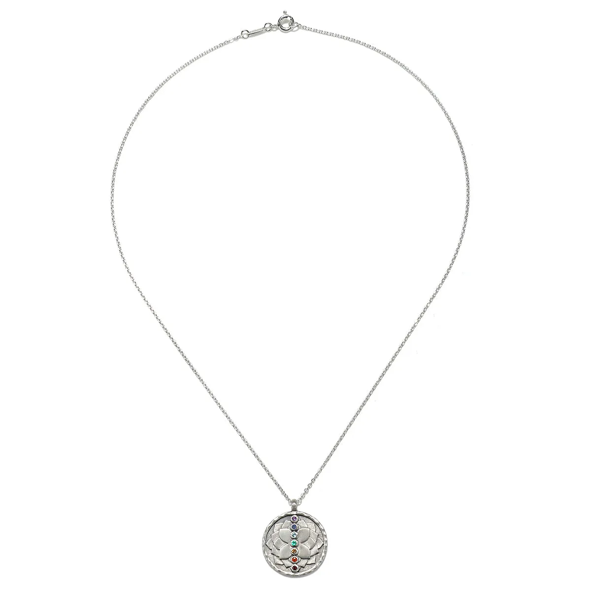 Divine Alignment Gemstone Chakra Silver Necklace