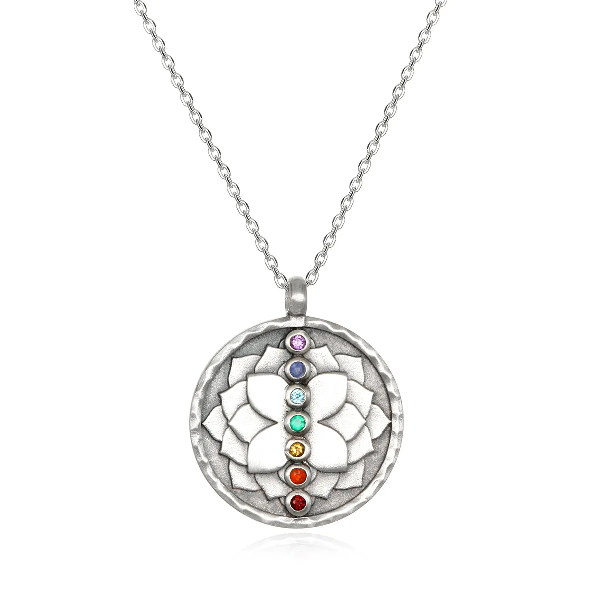 Divine Alignment Gemstone Chakra Silver Necklace