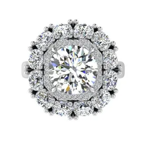 Double Halo Round Diamond Ring