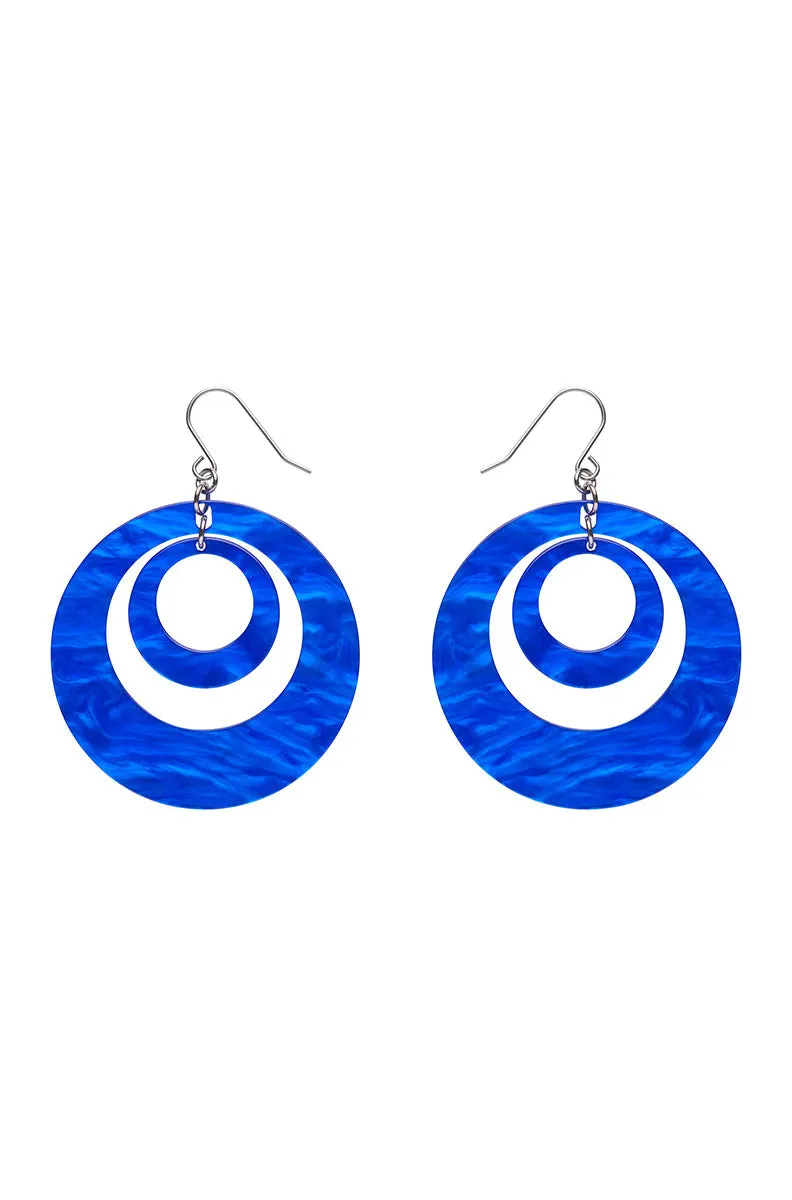 Double Hoop Ripple Drop Earrings by Erstwilder in Multiple Colors!