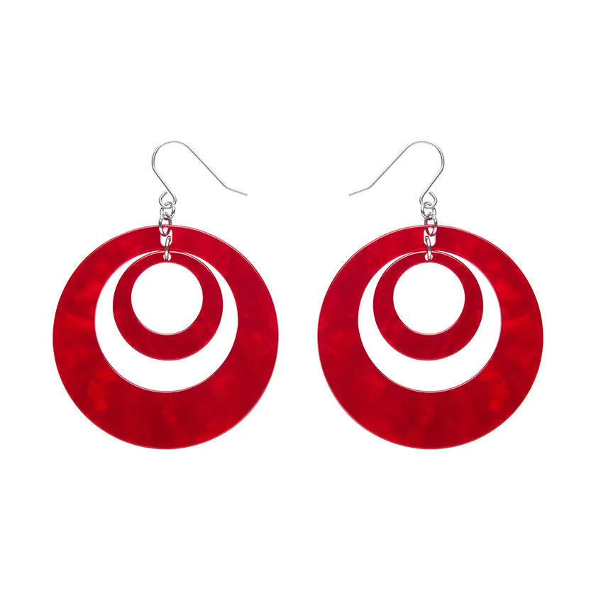 Double Hoop Ripple Drop Earrings by Erstwilder in Multiple Colors!