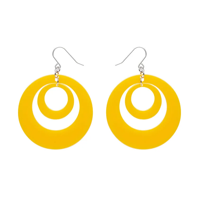 Double Hoop Ripple Drop Earrings by Erstwilder in Multiple Colors!