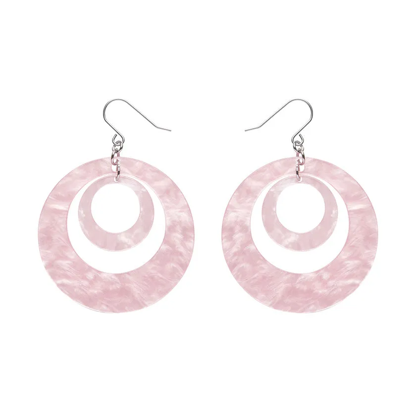 Double Hoop Ripple Drop Earrings by Erstwilder in Multiple Colors!