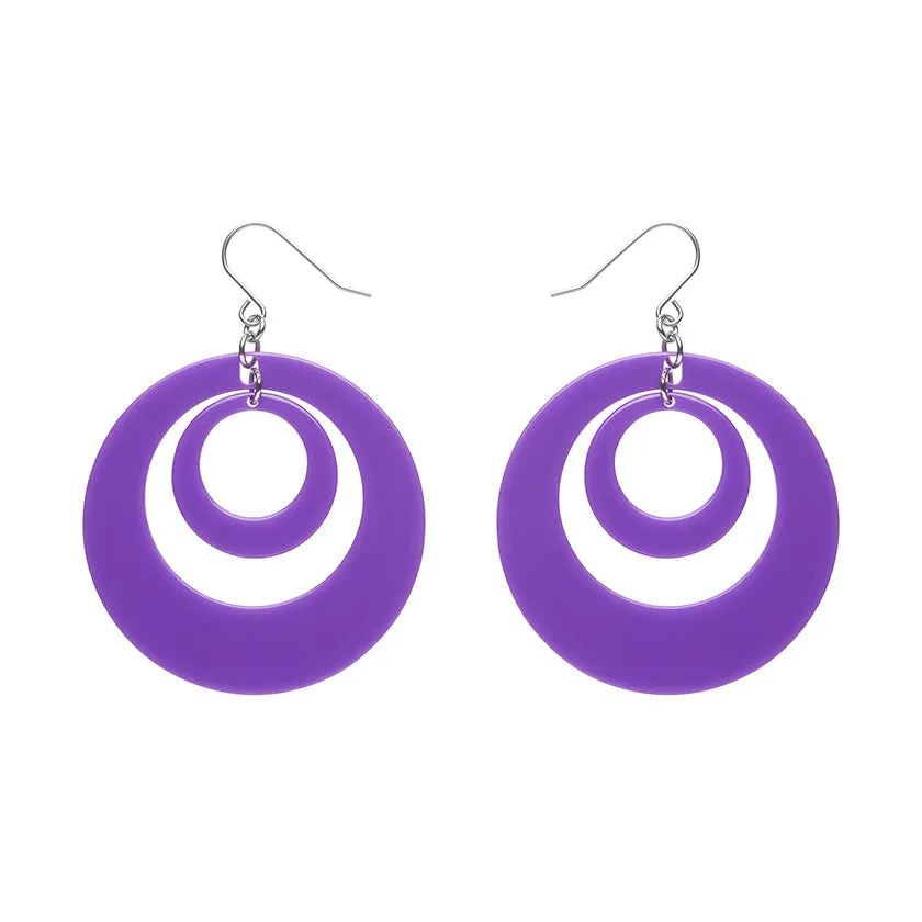 Double Hoop Ripple Drop Earrings by Erstwilder in Multiple Colors!