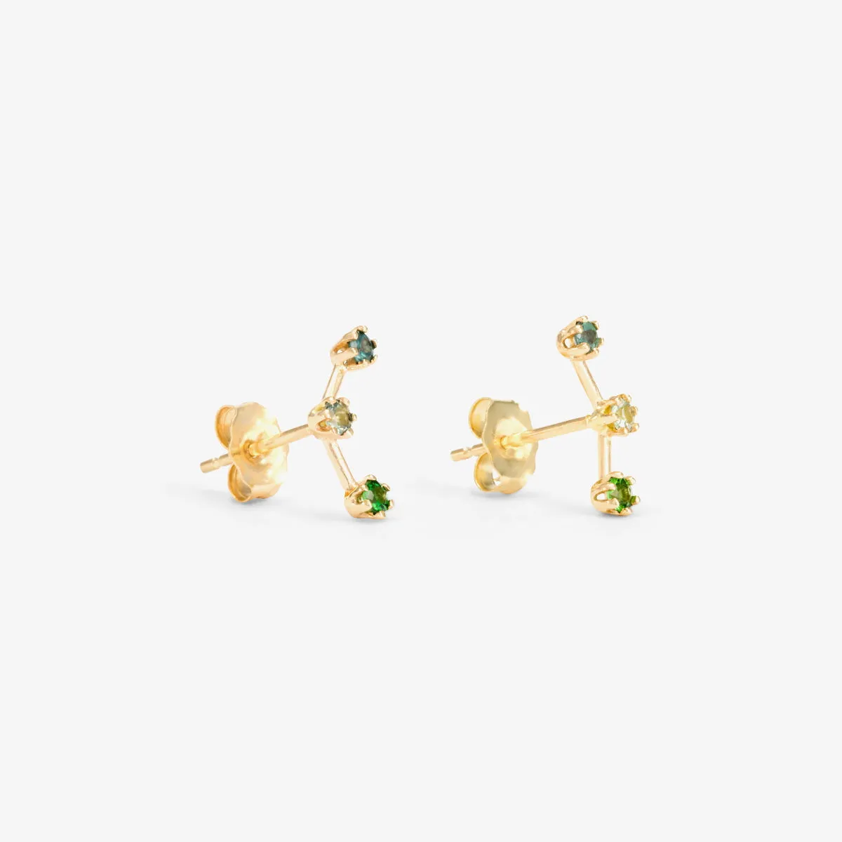 E6301GR | Green-Tone Triple Stone Studs