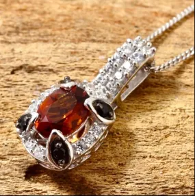 Elegant Red Citrine Gemstone Necklace