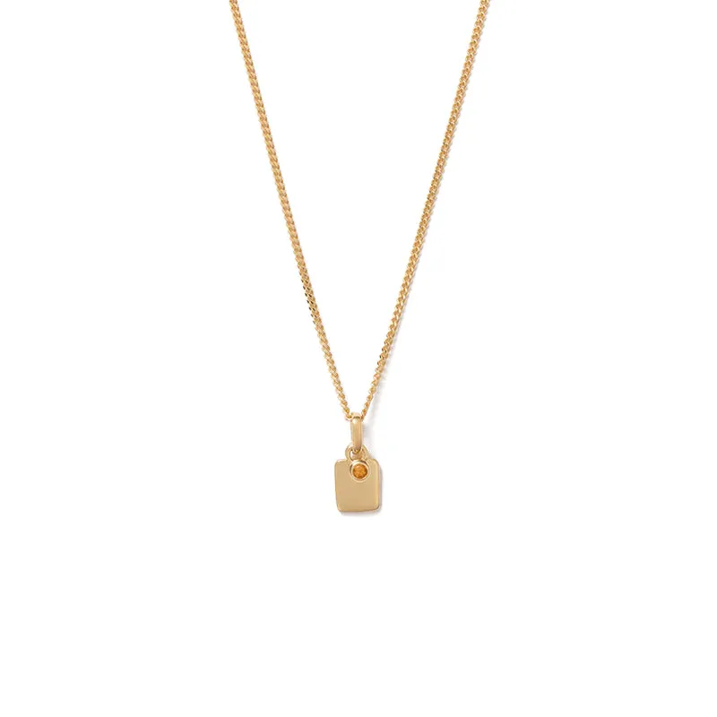 ENGRAVABLE CITRINE BIRTHSTONE NECKLACE (NOVEMBER)