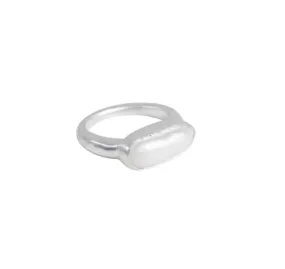 Fairley Pearl Bar Ring Silver