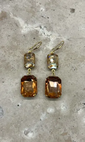 Fleur Champagne Amber Hook Earrings