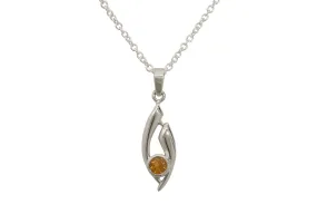 Flowing Gemstone Pendant, White Gold