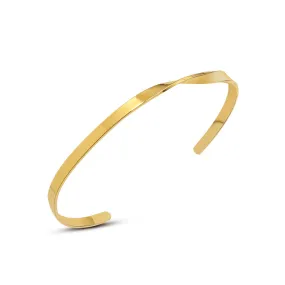 French Minimalist Twist Heart Bracelet in 18K Gold Plated Titanium Steel - Stylish Jewelry for Women