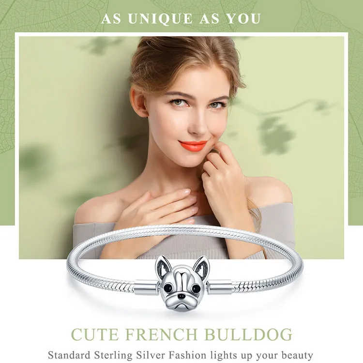 Frenchie Face Charm Bracelet