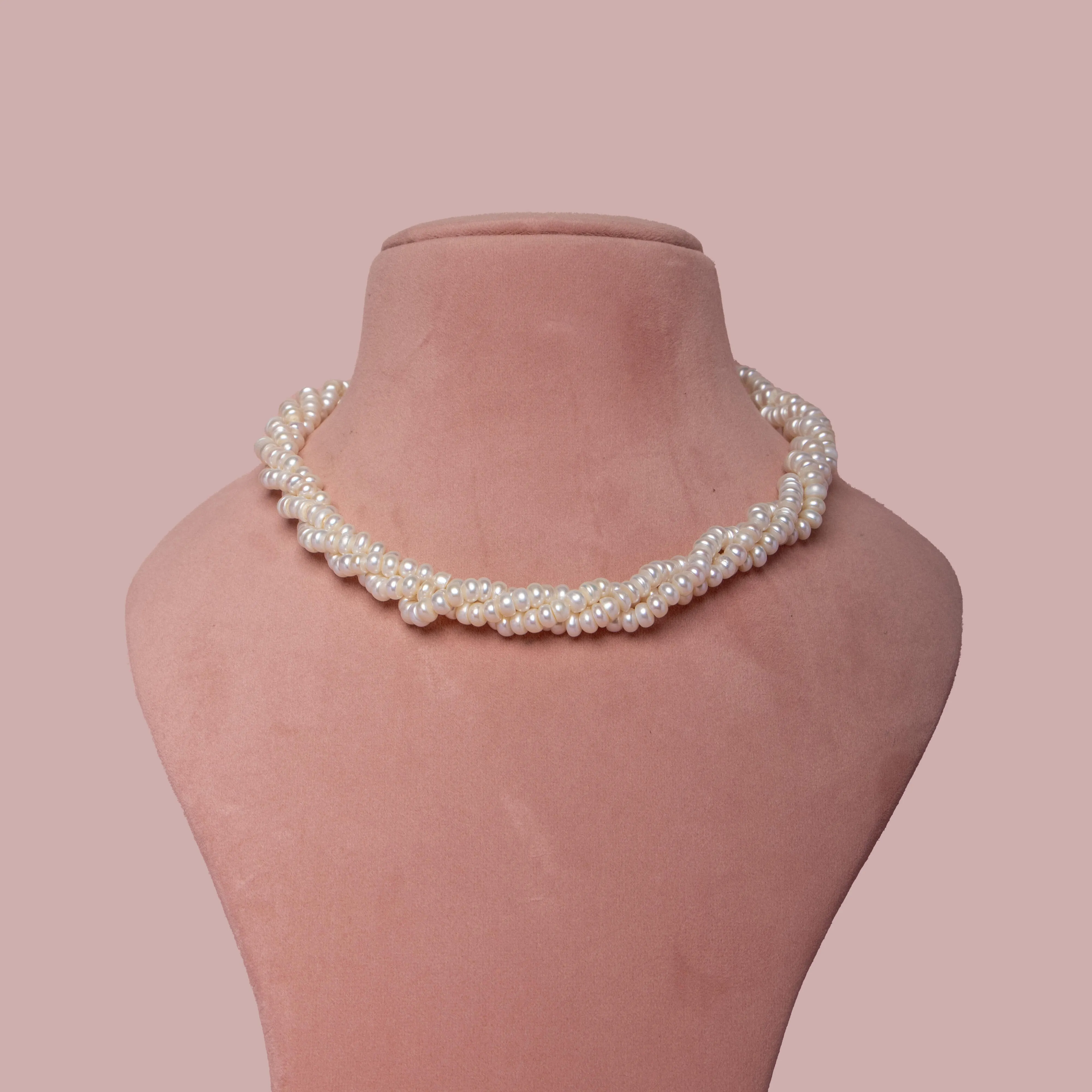 Fresh Water Pearl Necklace - White Button Pearls