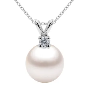 Freshwater Pearl And Diamond Pendant