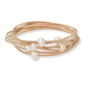 Freshwater pearl multi layered stretch bracelet